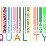 colorful QUALITYtext barcode, vector